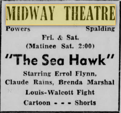 Midway Theatre - Jan 1948 Ad (newer photo)